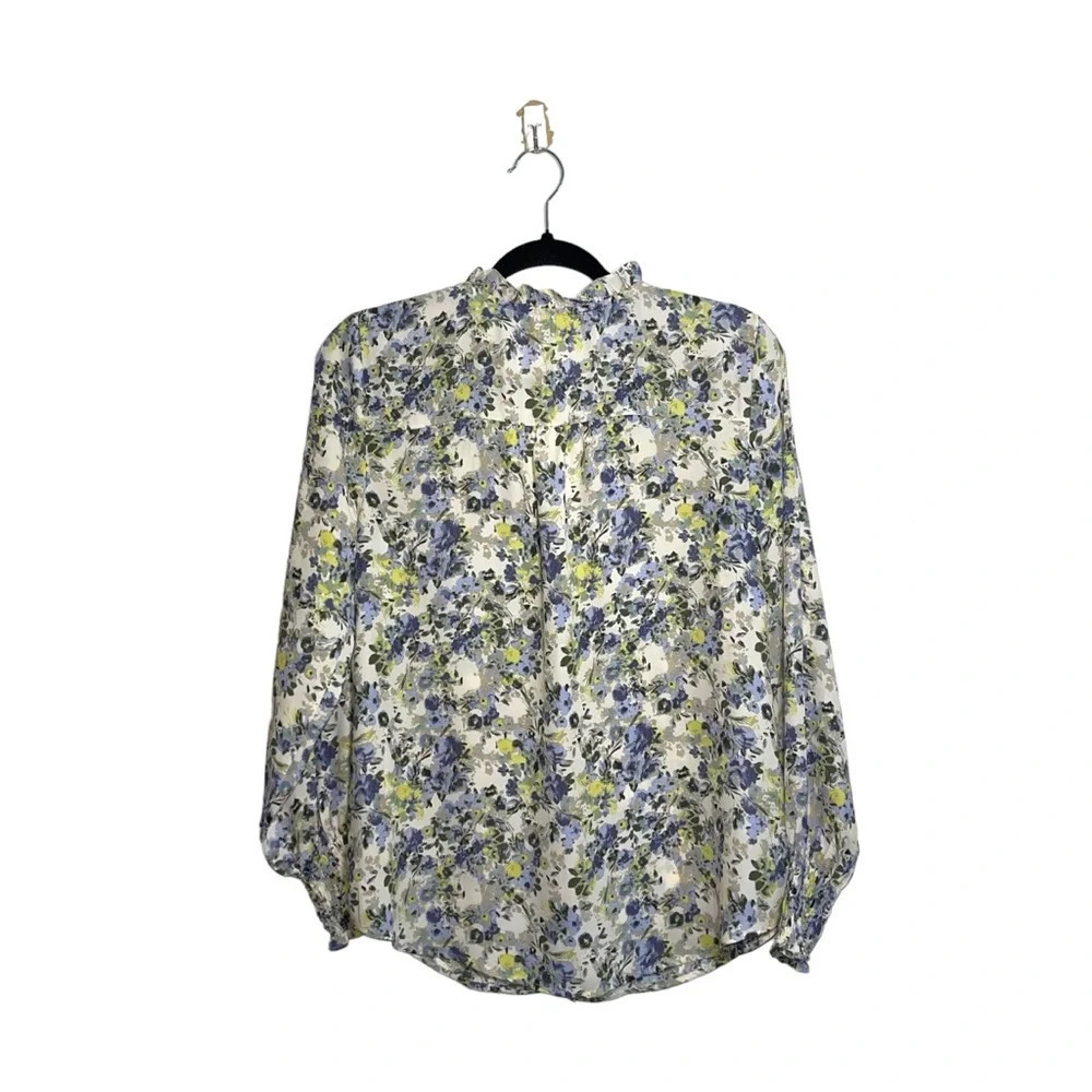 Maurices Cream Multicolor Ditsy Floral Print Ruffle Smock Blouse Small Women’s - Picture 6 of 11